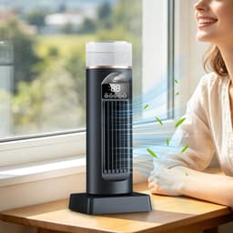 Torenventilator met afstandsbediening - Stille ventilator - Slaapkamer verkoelen - 6 snelheden - 38x14x38 cm - Zwart — thumbnail 3