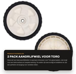 Dailygoods- Aandrijfwiel Vervanging voor Toro - 2 Wielen - Wielmaat 8" - Boring Maat 1/2" - Naafoffset 3/4" - Compatibel met diverse modellen - Maaiwiel — thumbnail 1