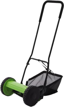 Handgrasmaaier - Duwmaaier Grasmaaier - Gazon Onderhouden - 5 Stalen Bladen - 30 cm Snijdbreedte - Zwart Groen — thumbnail 1