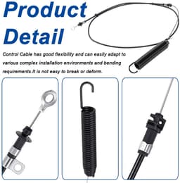 Dailygoods- Stuurkabel GY22387 - Voor John Deere 100-serie - Lengte 196,5 cm - Geschikt voor grasmaaiers - Onderdeelnummer PC10441 - PC11755 - PC12155 - Kabel — thumbnail 2