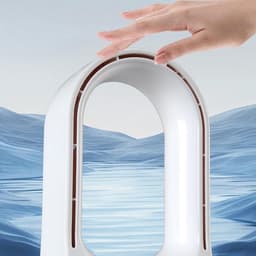 Bladloze Ventilator - Luchtcirculator Tafel - Persoonlijke Koeling - Dubbele Temperatuur - 38x13x38 cm - Wit — thumbnail 2