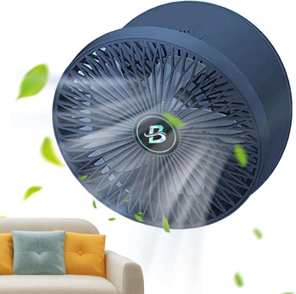 Ventilator Kamer - Luchtstroom Verhoger - Koelte Creëren - 90 Graden Verstelbaar - 1200 mAh Batterij - Blauw — afbeelding 1