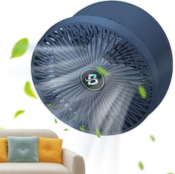 Ventilator Kamer - Luchtstroom Verhoger - Koelte Creëren - 90 Graden Verstelbaar - 1200 mAh Batterij - Blauw — thumbnail 1
