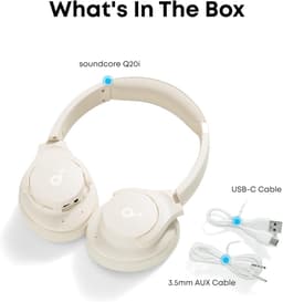 soundcore by Anker Q20i Bluetooth-hoofdtelefoon met actieve ruisonderdrukking en hybride hoofdtelefoon - Draadloos - 40 uur ANC - Hi-Res audio - Krachtige bas - Gepersonaliseerd met app - Transparantiemodus — thumbnail 2