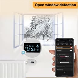 Slimme Radiator Knop - Verwarming Thermostaat - Energie Besparen - Intelligente PID Algoritme - M30x1.5mm - Wit — thumbnail 4