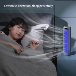 Luchtkoeler - Draagbare airconditioner - Persoonlijke Koeler - 3 in 1 mini Mobiele airco - Stille draagbare airconditioner met 3 snelheden - Bladloze verticale luchtcirculatie - Voor slaapkamer keuken en kantoor - Ruimtegrijsr — thumbnail 4
