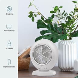 Mini Air Cooler - Persoonlijke Ventilator - Persoonlijke Koeling - Met Vernevelaar - 200ml Tank - Wit — thumbnail 5