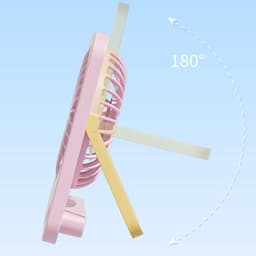 Bureauventilator - Kleine ventilator - Persoonlijke koeling - 180° verstelbaar - 165 cm - Roze — thumbnail 2