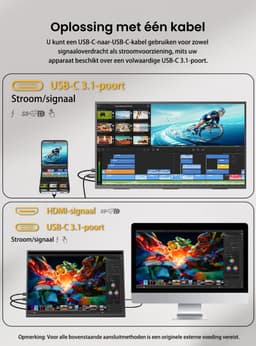UPERFECT 23.8-inch draagbare monitor met geïntegreerde houder, 3840x2160 QLED 4K, USB-C- en Mini-HDMI-poort, tweede scherm voor laptop/telefoon/spelconsole, VESA-montage mogelijk — thumbnail 2