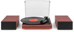 Platenspeler met speakers - Audizio Akron - LP speler - Bluetooth - AUX - 3 snelheden - Kersen houtlook — thumbnail 5