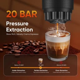 Cellista Draagbare Espressomachine - Koffiezetapparaat - Capsule Koffiemachine - 3-in-1 Koffiezetter - Nespresso Dolce Gusto Gemalen Koffie - 20 BAR - 7500 mAh - 80 ml - Wit — thumbnail 2