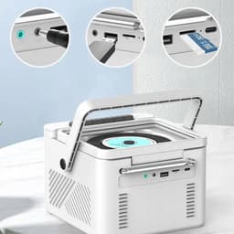 All-in-1 Speler - 7-in-1 CD Speler - Cassettespeler - Bluetooth Luidspreker - FM Radio - USB & SD & AUX - 5000mAh - Opnemen - LED Display & Afstandsbediening - Retro CD Speler - Voor Slaapkamer Woonkamer en Kantoor - Cadeau — thumbnail 5