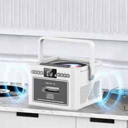 All-in-1 Speler - 7-in-1 CD Speler - Cassettespeler - Bluetooth Luidspreker - FM Radio - USB & SD & AUX - 5000mAh - Opnemen - LED Display & Afstandsbediening - Retro CD Speler - Voor Slaapkamer Woonkamer en Kantoor - Cadeau — thumbnail 4