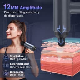 Lìon® Massagengun - Massage Pistool - Massage Gun - Grijs - 19cm x 18cm x 6cm — thumbnail 4