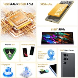 OUKITEL C61 Mobiele Telefoon Zonder Contract met 16 GB Werkgeheugen, 128 GB Opslag, 5150 mAh Accu, Android 15 — thumbnail 5