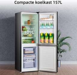 Koel-vriescombinatie 157L – Stil 39 dB – Vrijstaand – 109L Koelen & 48L Vriezen – Energieklasse E — thumbnail 4