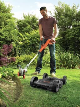 QORA® Kantenmaaier - Grasmaaier - Accugrasmaaier - Zwart/Oranje - 110cm x 39cm x 19cm — thumbnail 2