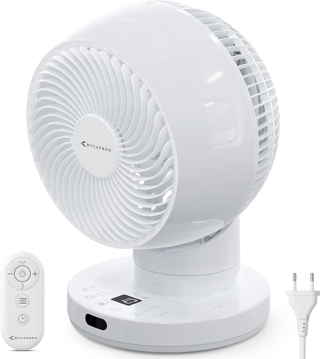 Tafelventilator stil 20 dB – Oscillerend – Met afstandsbediening – 12 uur timer – Wit — afbeelding 1
