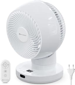 Tafelventilator stil 20 dB – Oscillerend – Met afstandsbediening – 12 uur timer – Wit — thumbnail 1