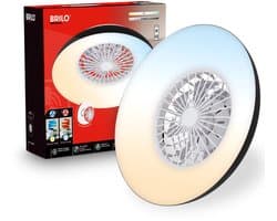 BRILONER Windora - Plafondventilator met verlichting - LED plafondlamp met ventilator - dimbaar - 5 snelheden - ventilator lamp zomer- en wintermodus - CCT - Ø60 cm - zwart — afbeelding 1