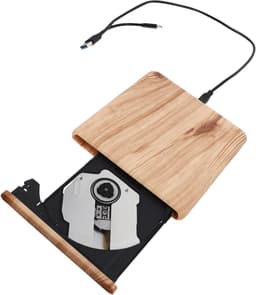 Externe DVD Brander - Dvd-cd-brander Dvd-speler - Gegevens Opslaan - Type-C USB 3.0 - 14.5 cm - Houtnerf — thumbnail 1