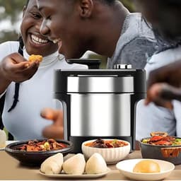 Elektrische Yam Maker - Fufu Machine - Afrikaanse Swallows Maken - Automatisch Plet Systeem - 6 Liter - Zilver — thumbnail 2
