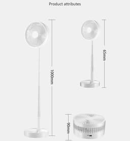 Casalora Opvouwbare vloerventilator – Draagbare ventilator – Reisventilator – Stille bureauventilator – 4 snelheidsstanden – 180 graden verstelbare hoek – Geschikt voor slaapkamer, camping, kantoor en op reis – Roze — thumbnail 2