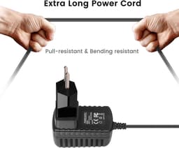 AC/DC Adapter - Voedingskabel Oplader - Externe Harde Schijf - Overspanningsbeveiliging - EU-stekker - Zwart — thumbnail 4