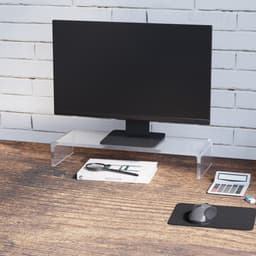Monitorstandaard Van Transparant Acrylglas Met Keyboardopslag - Ergonomische Verhoger Voor Bureau En Thuiswerkplek - 53x19x9 Cm — thumbnail 3