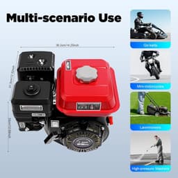 Benzinemotor 7,5 pk - 4-takt motor - oliealarm - ideaal voor grasmaaier - SnelShoppen — thumbnail 2