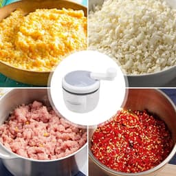 Handmatige Voedselhakker - Keukenmachine Groente Ui - Ingrediënten Voorbereiden - Roestvrijstalen Messen - 9.9 x 8.1 x 9.9 cm - Groen — thumbnail 2