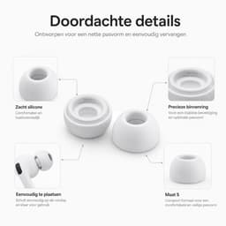 Oordopjes Voor AirPods Pro - 5 Paar - S - AirPods Pro Ear Tips Vervanging - AirPods Pro Gen 1 en 2 - Wit — thumbnail 2