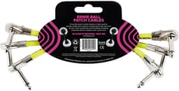 Ernie Ball Patchkabel - 3-Pack - Flat Haaks/Flat Haaks - 15 cm - Zwart - Laagbouwende Connectoren - Dubbelgeleider - Meervoudige Afscherming — thumbnail 2