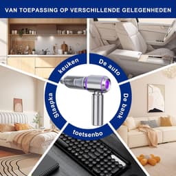 Draadloze Auto Stofzuiger – 22000PA Krachtige Mini Handstofzuiger – Oplaadbaar-Lichtgewicht-Cyclonische Zuigkracht - Voor Auto Thuis en Kantoor — thumbnail 5