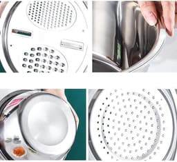 Roerkommen met rasp - Mengkom set - Maaltijden Bereiden - Intelligent drainagesysteem - 24.4 cm breed - Meerkleurig — thumbnail 5
