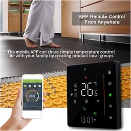 Wifi Thermostaat - Slimme Regelaar - Verwarming Instellen - App Bediening - 48 inch Scherm - Wit — thumbnail 4