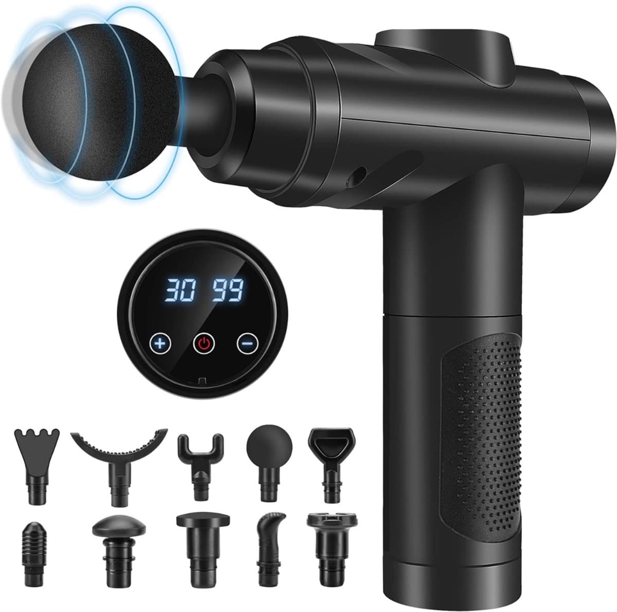 QIN® Massage Gun - Massage Pistool - Massage Gun Professioneel - Massage-gun - Zwart - 28cm x 24cm x 7cm — afbeelding 1
