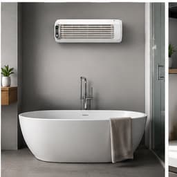 Wandgemonteerde luchtkoeler - Geen boren nodig - Draagbare airconditioner geschikt voor slaapkamers, keukens en badkamers - Wit — thumbnail 2