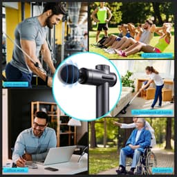 Massagepistool - Spierhersteller - Spierontspanning - 99 snelheden 8 koppen - 17 x 7 x 23 cm - Zwart — thumbnail 4