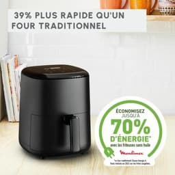 Luchtfriteuse - Airfryer Frituurpan - Gezond Frituren - Digitaal Display - 3 liter - Zwart — thumbnail 3