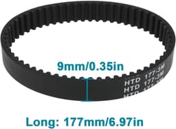 SnelShoppen - 2X Grasmaaier Aandrijfriem 827855 177x9 mm Voor Black & Decker GL630 GL620 CF10 CF12 Tuin Gereedschap Vervangingsonderdeel — thumbnail 3
