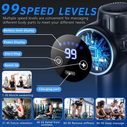 Massagepistool - Spierontspanning Apparaat - Spierherstel Bevorderen - 99 standen LCD Touchscreen - 165 cm hoog - Grijs — thumbnail 2