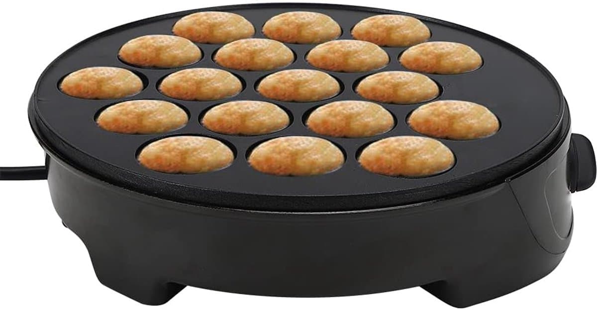 SnelShoppen - Elektrische Takoyaki Machine 18 Holes Non-Stick Keukenmachine voor het Maken van Japanse Takoyaki, 4cm Openingen, Ideaal voor Feestjes e — afbeelding 1