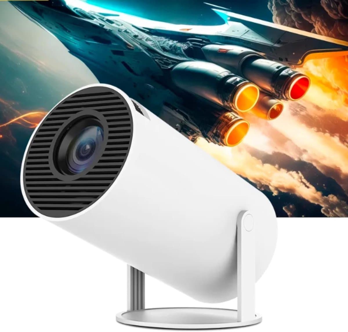 SnelShoppen - Portable Projector 1080p, 7500 lm, Android 11, Bluetooth 5.0, 4K Compatibel, 200 Inch Beeldscherm, Ideaal voor Filmavonden, Feesten, Cam — afbeelding 1