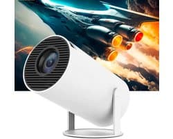 SnelShoppen - Portable Projector 1080p, 7500 lm, Android 11, Bluetooth 5.0, 4K Compatibel, 200 Inch Beeldscherm, Ideaal voor Filmavonden, Feesten, Cam