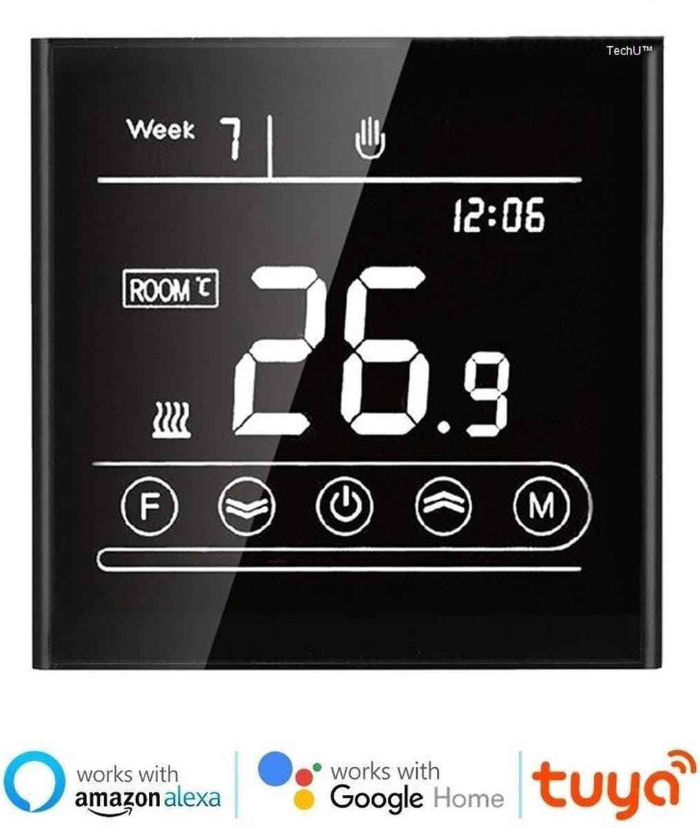 TechU™ Slimme Thermostaat Vita – Alleen voor Elektrische Vloerverwarming – Zwart – Google Assistant & Amazon Alexa – App & Wifi — afbeelding 1