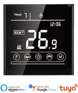 TechU™ Slimme Thermostaat Vita – Alleen voor Elektrische Vloerverwarming – Zwart – Google Assistant & Amazon Alexa – App & Wifi — thumbnail 1