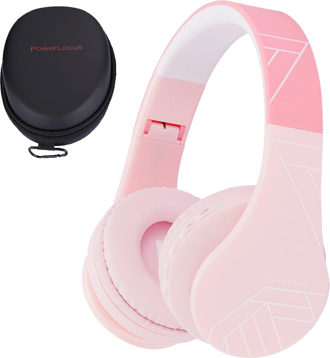 PowerLocus P1 Kids Kinder Koptelefoon Draadloos - Koptelefoon voor kinderen - Veilig volume van 85 dB - Bluetooth Hoofdtelefoon - Met microfoon - incl. Premium Case - Roze — afbeelding 1
