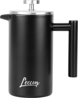 Leccur French Press Koffiemaker - Cafetière Dubbelwandig - RVS 0.8 liter — thumbnail 1