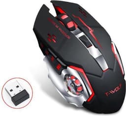 Elementkey M1 - Wireless Gaming Muis - Oplaadbaar + Draadloos - LED - 6 knoppen - 2400 DPI - USB Optische Ergonomische - Game Muis – Zwart — thumbnail 2